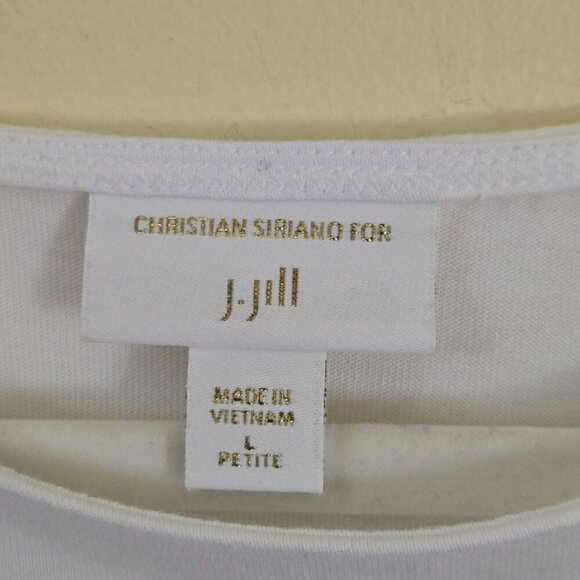 Christian Siriano For J.Jill Mixed-Media Tee Lagonlook White Tunic Size Lp - Picture 10 of 11